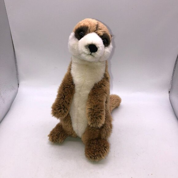 WWF Meerkat Plush Stuffed Animal 8" Teddy Bear Toy Tan Brown Cream Standing - Picture 2 of 10